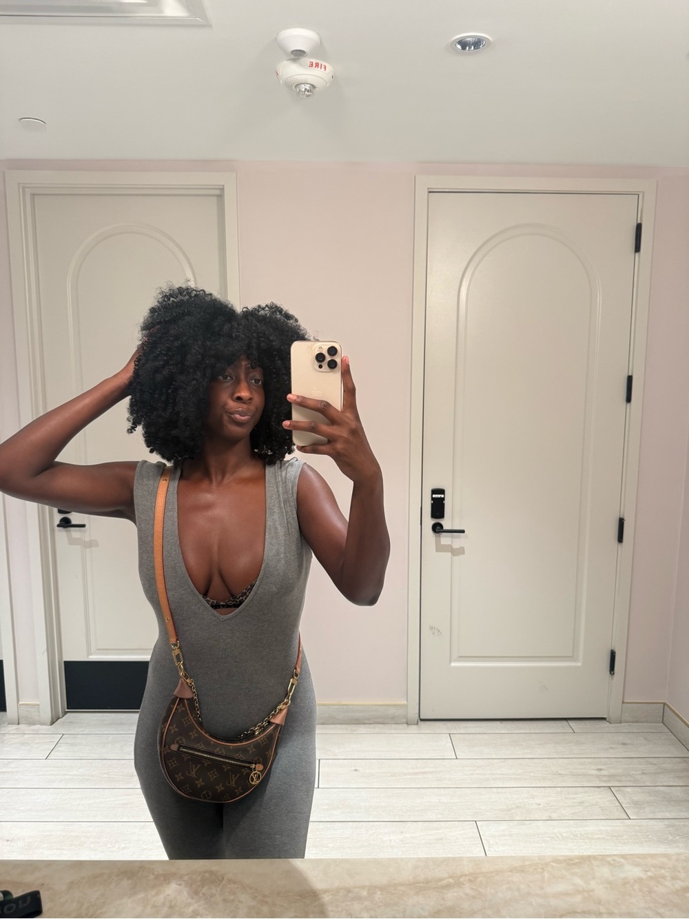 SHEIN Gray Deep V Ribbed Sleeveless Bodysuit